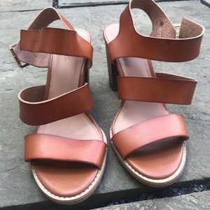 Strappy brown heels